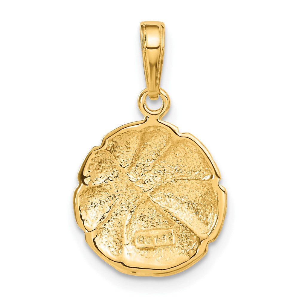 Alternate view of the 14k Yellow Gold Polished and Textured Basketball Pendant, 14mm by The Black Bow Jewelry Co.