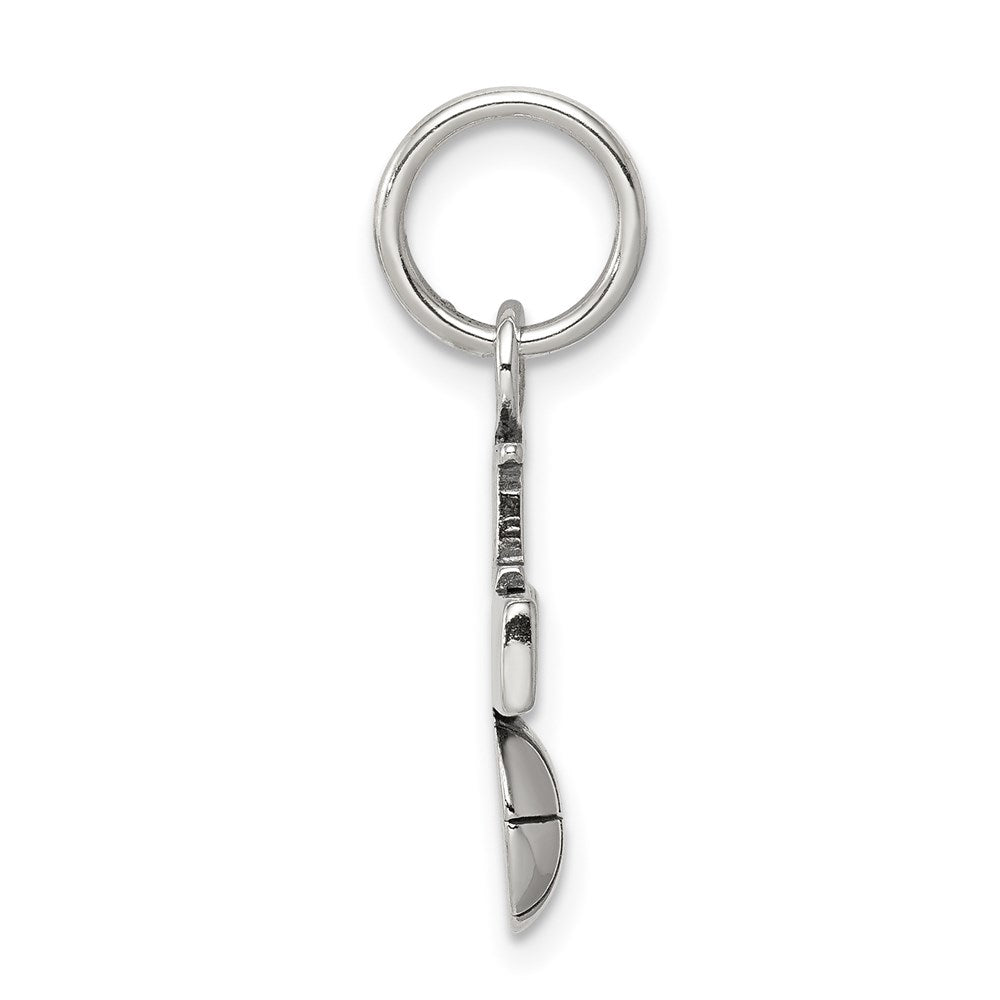 Alternate view of the Sterling Silver Antiqued I Heart Basketball Script Pendant by The Black Bow Jewelry Co.