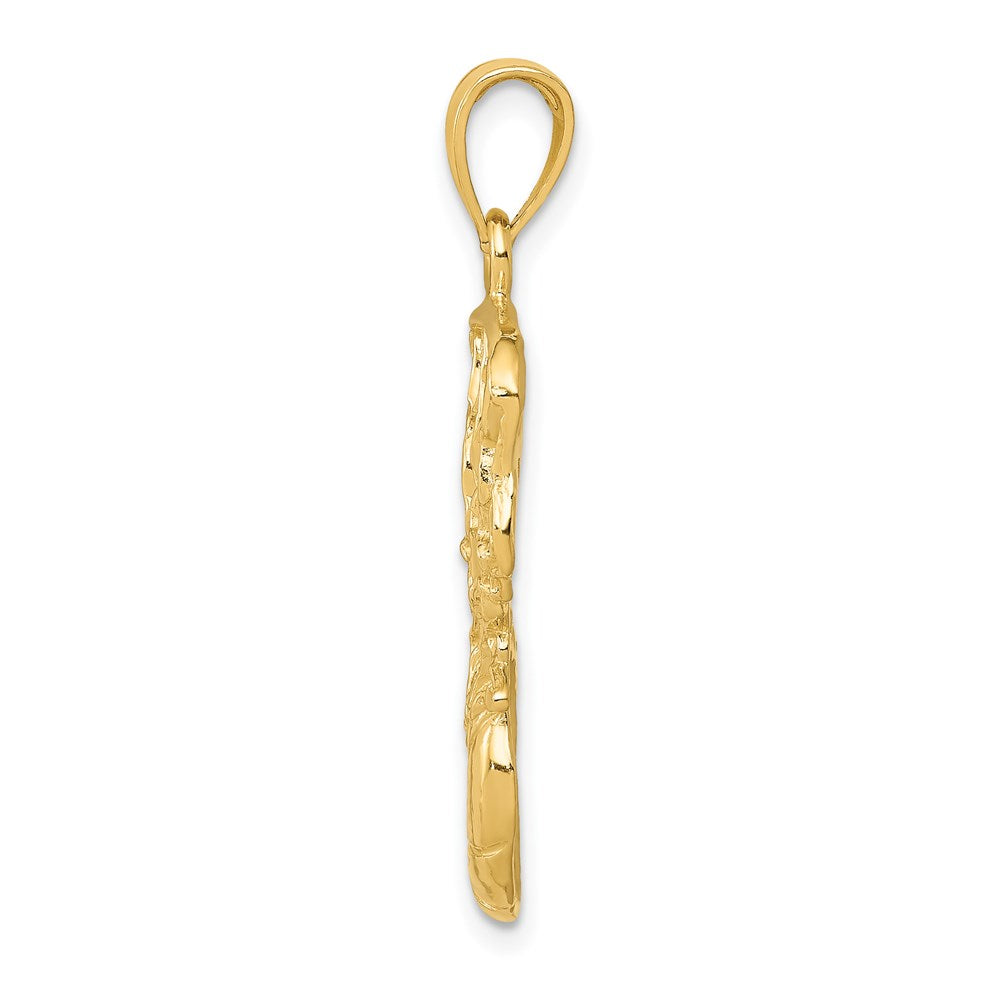 Alternate view of the 14k Yellow Gold Large Swoosh Basketball Through Net Pendant by The Black Bow Jewelry Co.
