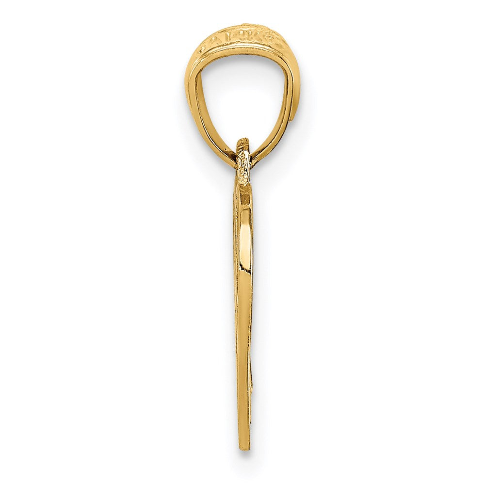 Alternate view of the 14k Yellow Gold Basketball Hoop and Textured Ball Pendant by The Black Bow Jewelry Co.