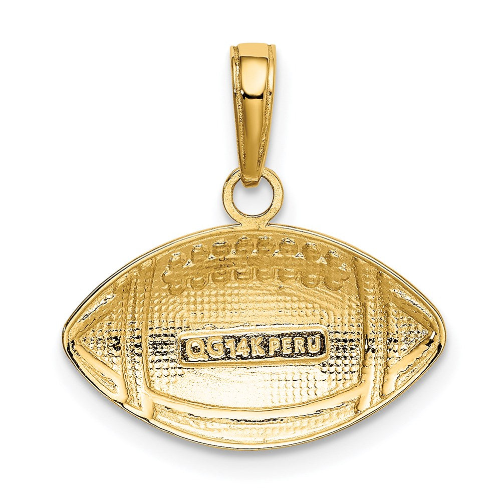 Alternate view of the 14k Yellow Gold Football Profile Pendant, 18mm by The Black Bow Jewelry Co.
