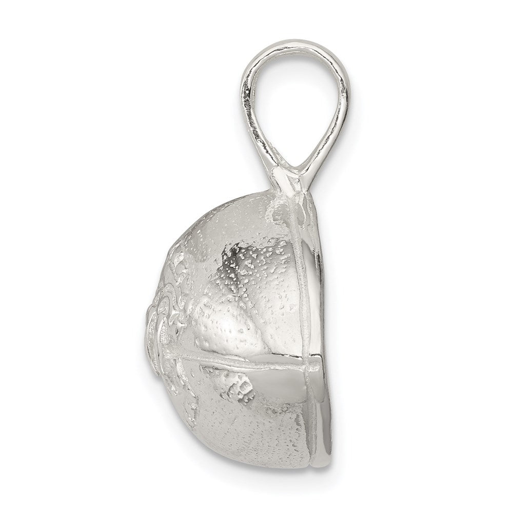 Alternate view of the Sterling Silver 22mm Polished Football Pendant by The Black Bow Jewelry Co.