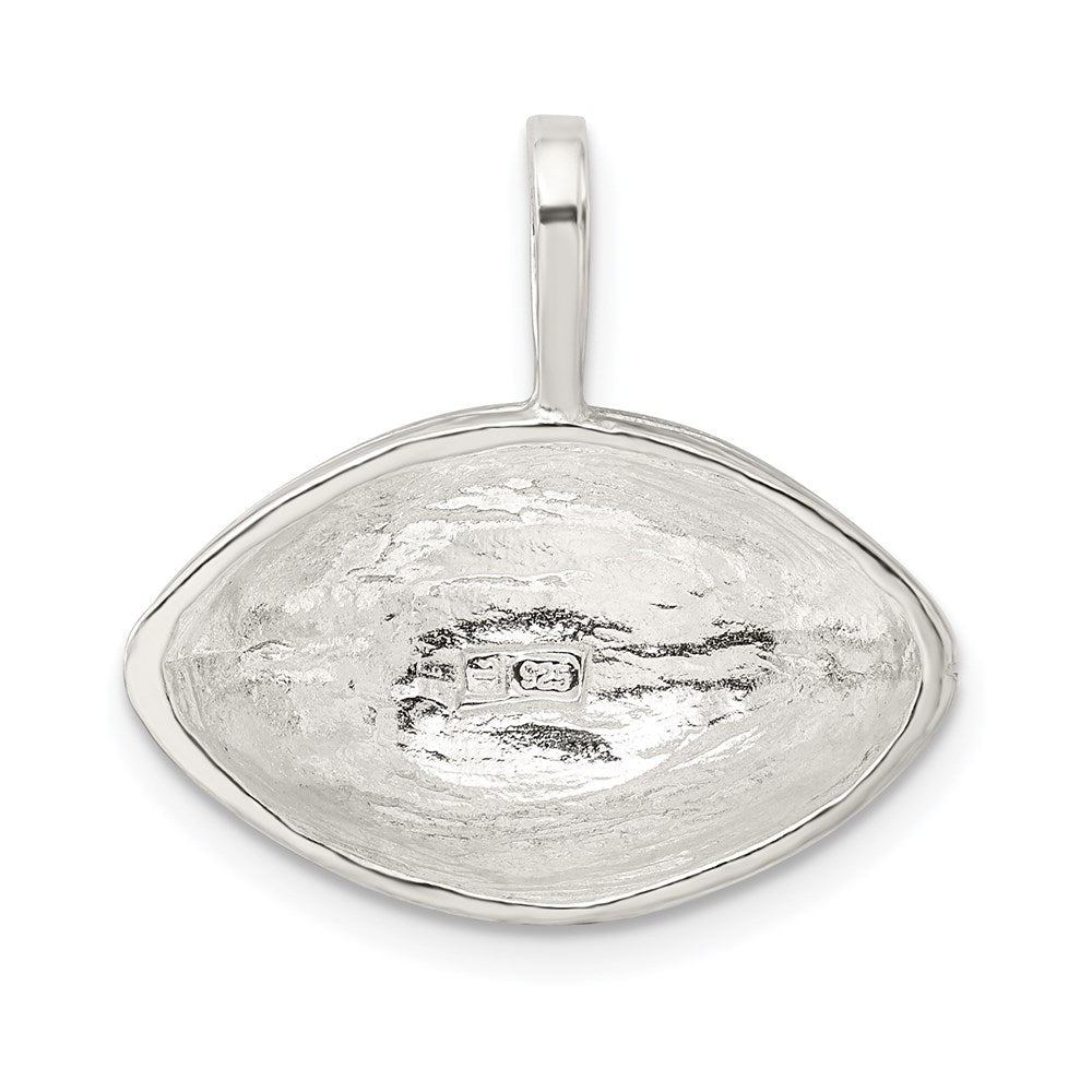 Alternate view of the Sterling Silver 22mm Polished Football Pendant by The Black Bow Jewelry Co.
