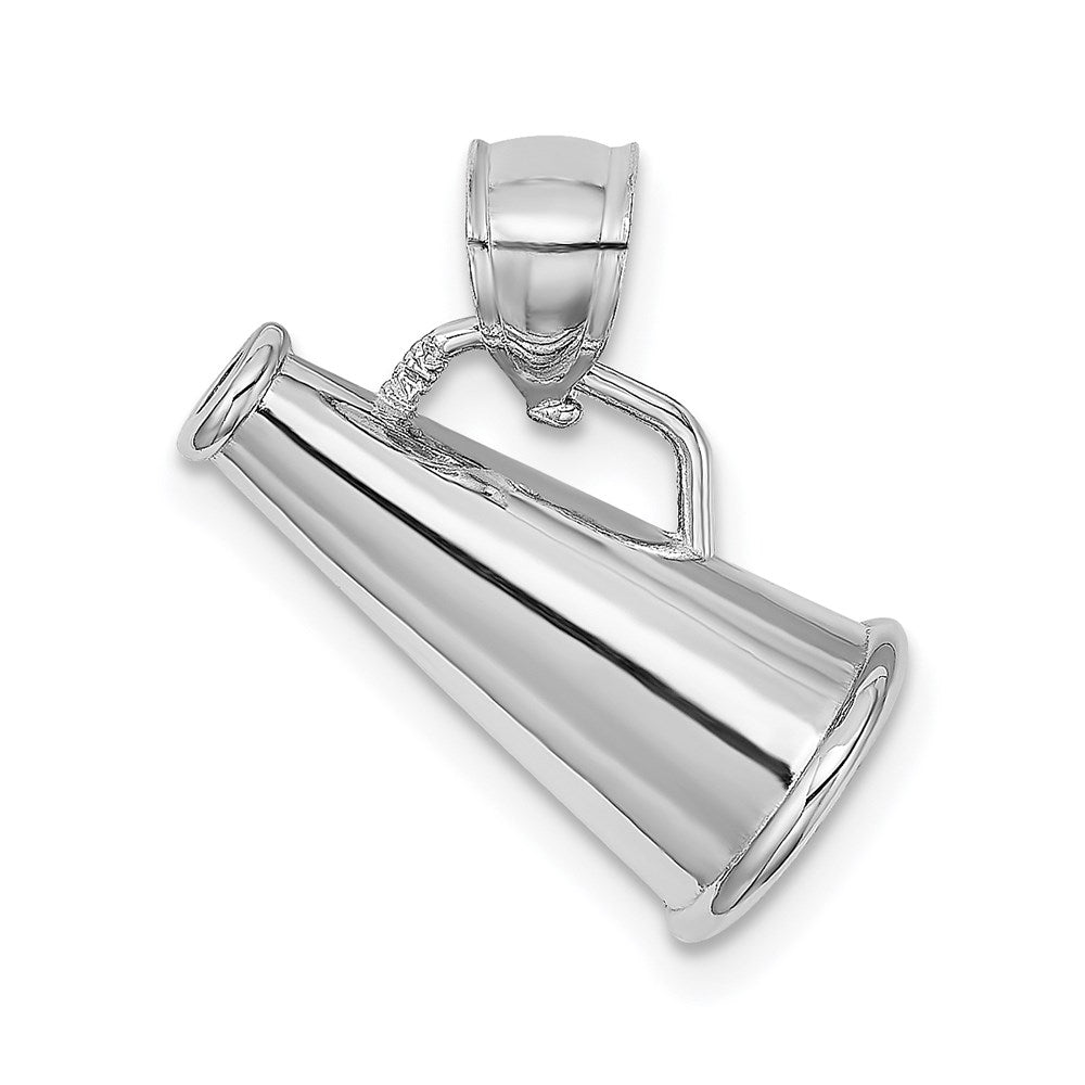 14k White Gold 3D Polished Megaphone, Item P11315 by The Black Bow Jewelry Co.