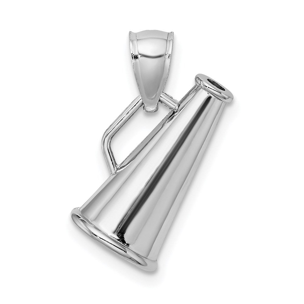Alternate view of the 14k White Gold 3D Polished Megaphone by The Black Bow Jewelry Co.