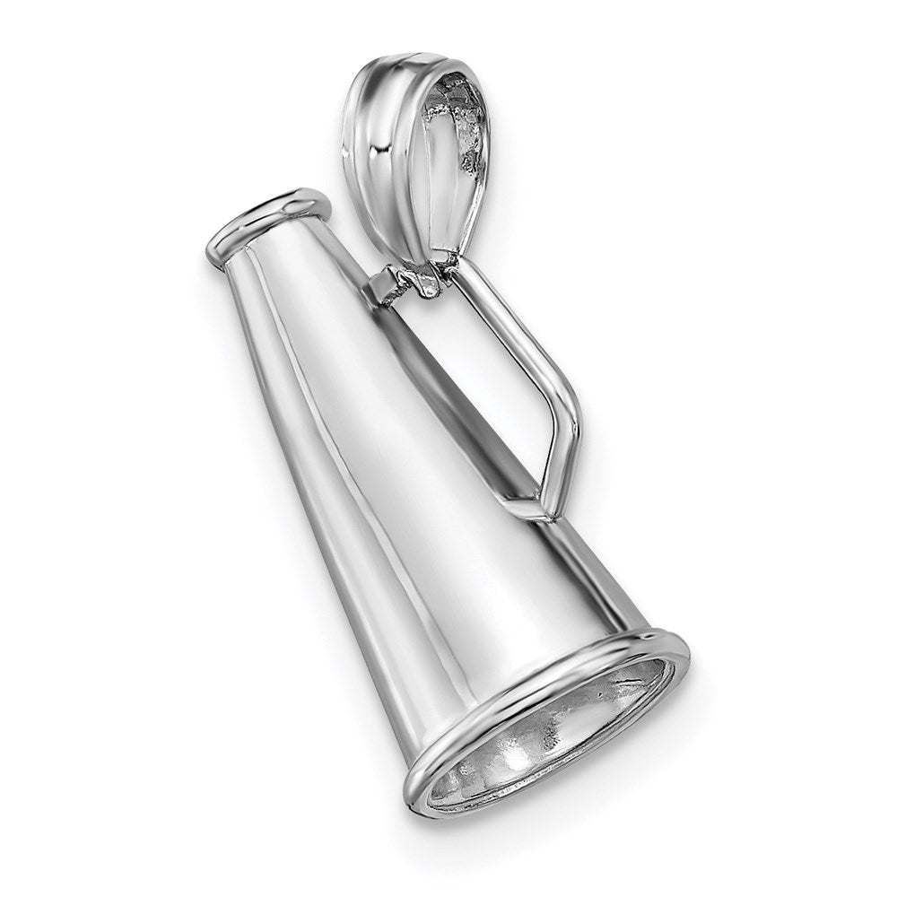 Alternate view of the 14k White Gold 3D Polished Megaphone by The Black Bow Jewelry Co.