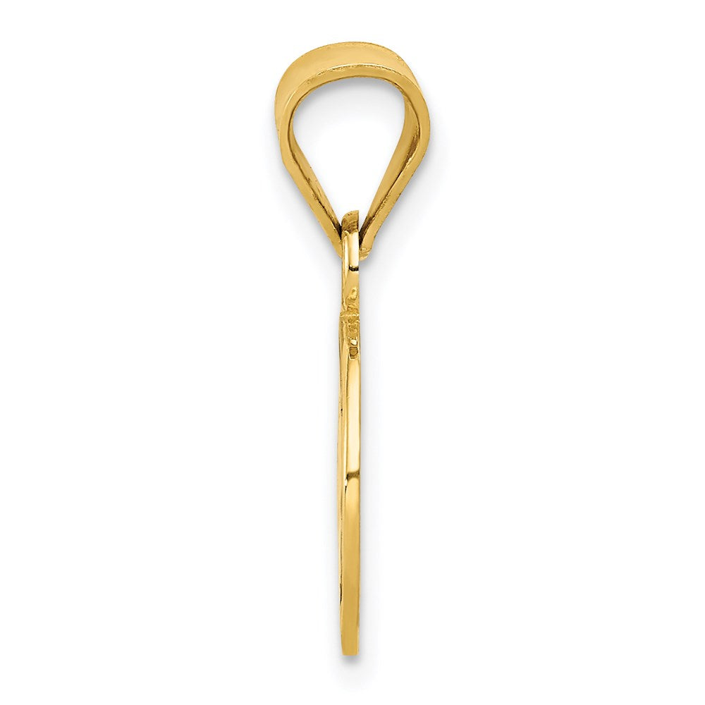 Alternate view of the 14k Yellow Gold & Enamel, Black & White Flat Soccer Ball Pendant, 12mm by The Black Bow Jewelry Co.