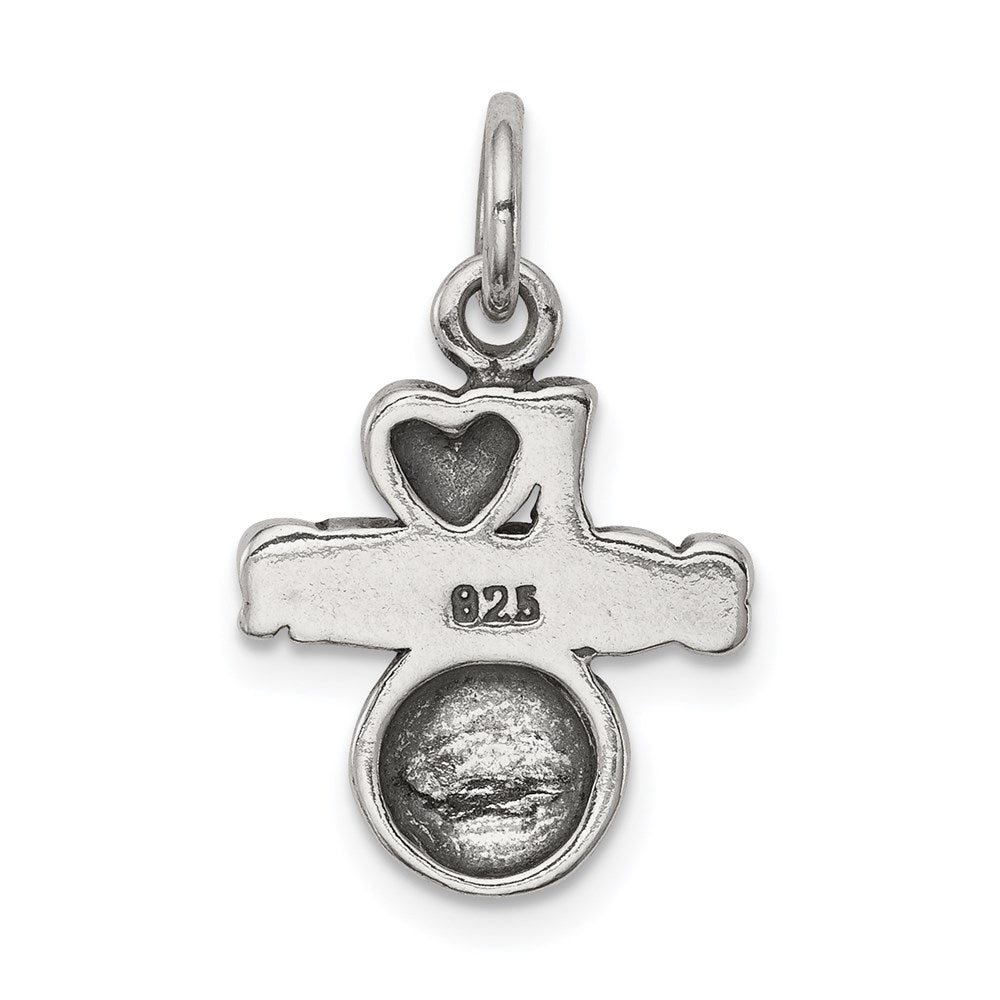 Alternate view of the Sterling Silver Antiqued I Heart Soccer Script Charm by The Black Bow Jewelry Co.
