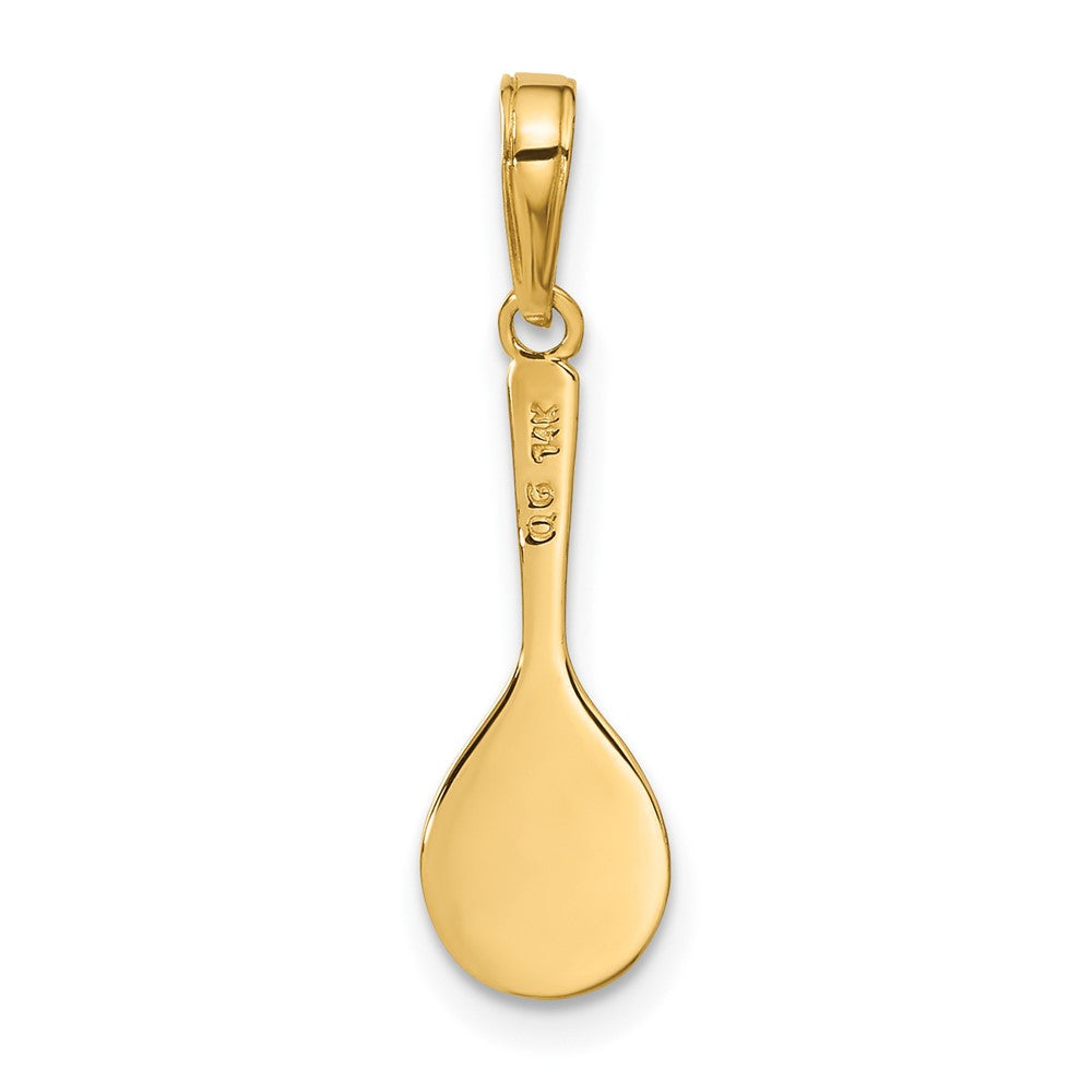 Alternate view of the 14k Yellow Gold Small 3D Tennis Racquet and Ball Pendant by The Black Bow Jewelry Co.