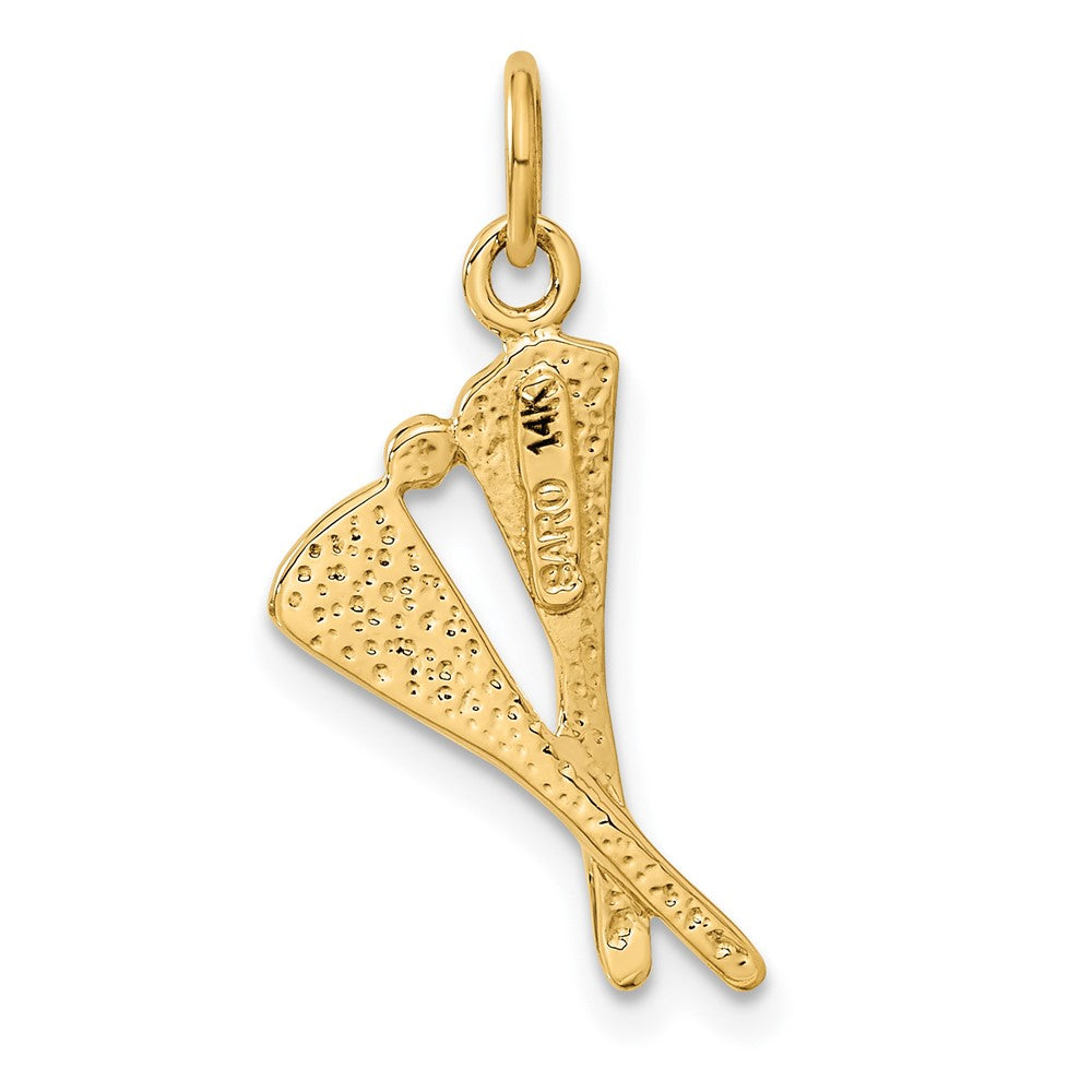 Alternate view of the 14k Yellow Gold Lacrosse Sticks Charm or Pendant by The Black Bow Jewelry Co.