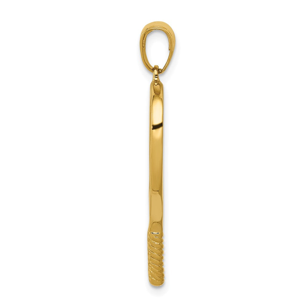 Alternate view of the 14k Yellow Gold 3D Polished Racquetball Pendant by The Black Bow Jewelry Co.