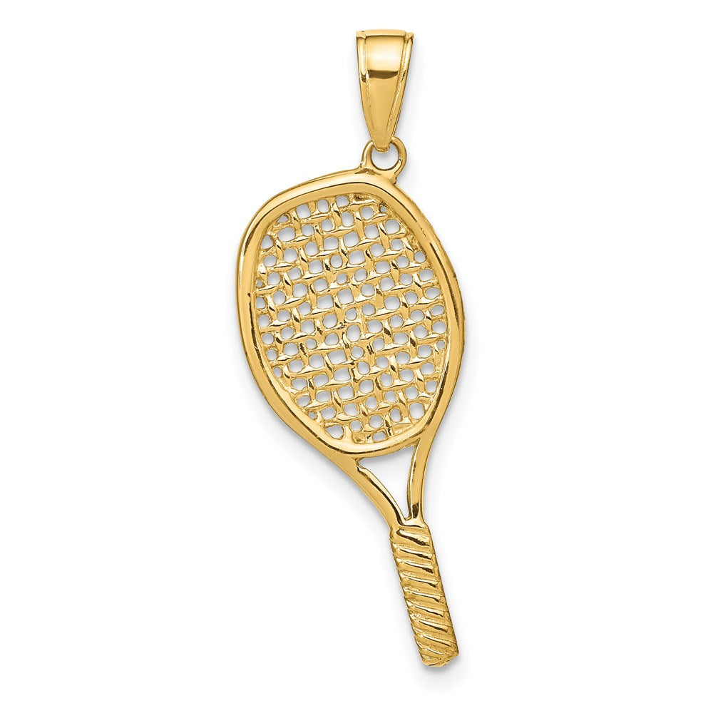 Alternate view of the 14k Yellow Gold 3D Polished Racquetball Pendant by The Black Bow Jewelry Co.