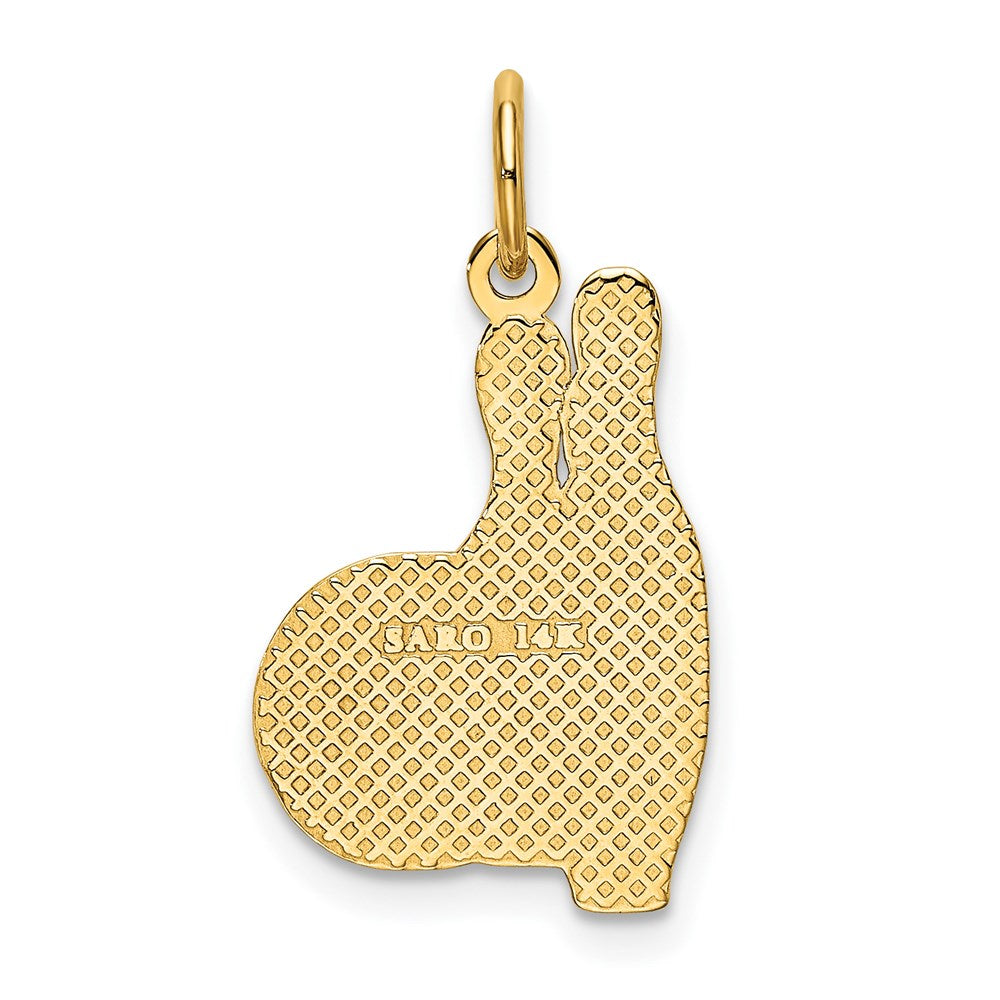 Alternate view of the 14k Yellow Gold Bowling Pins and Ball Pendant by The Black Bow Jewelry Co.