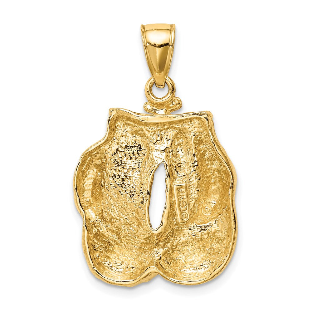 Alternate view of the 14k Yellow Gold Large Polished Boxing Gloves Pendant by The Black Bow Jewelry Co.