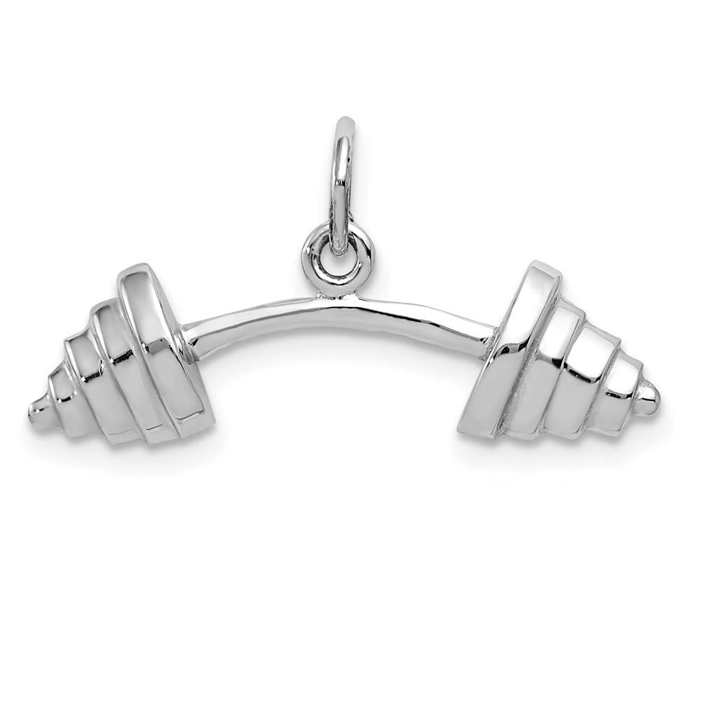 14k White Gold Curved Barbell Pendant, Item P11431 by The Black Bow Jewelry Co.