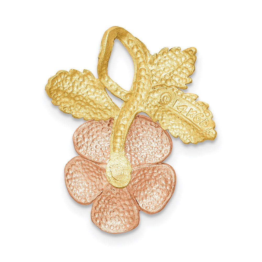 Alternate view of the 14k Yellow and Rose Gold, Two Tone Vined Rose Slide Pendant by The Black Bow Jewelry Co.