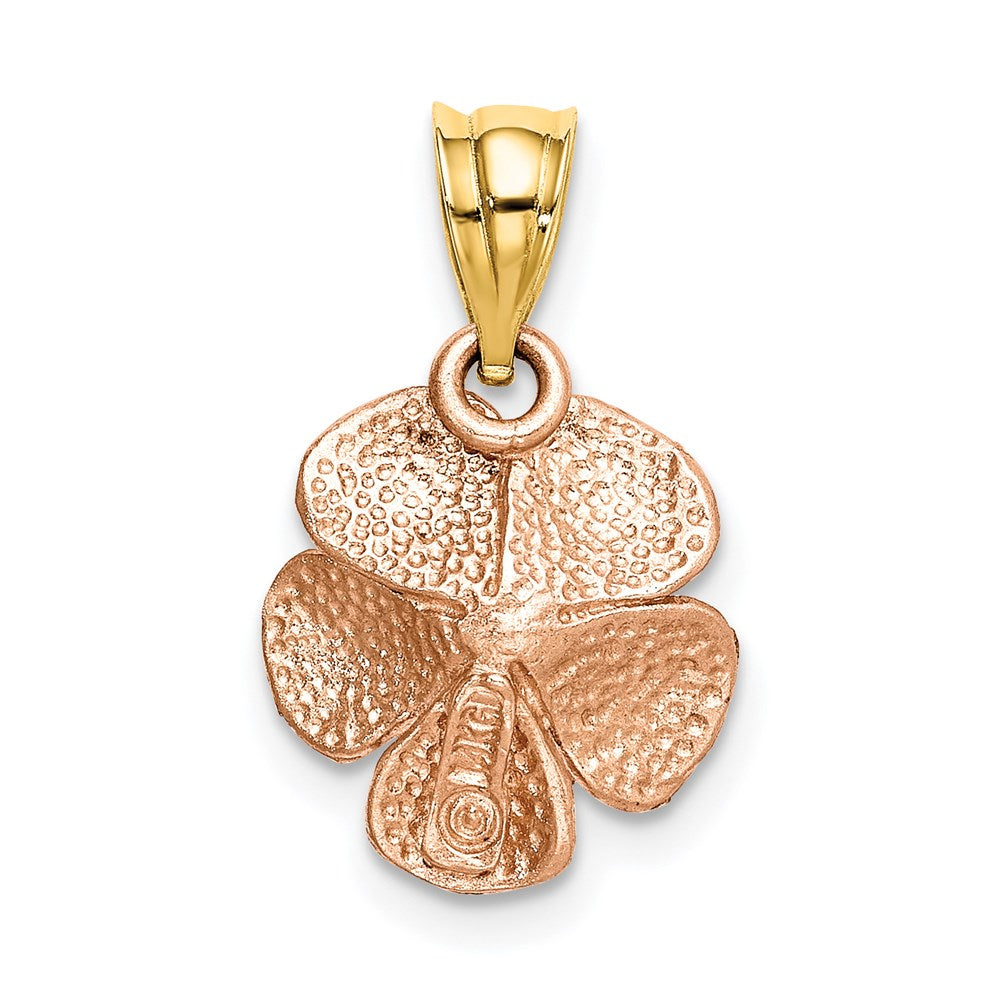 Alternate view of the 14k Rose and Yellow Gold 12mm Rosebud Pendant by The Black Bow Jewelry Co.