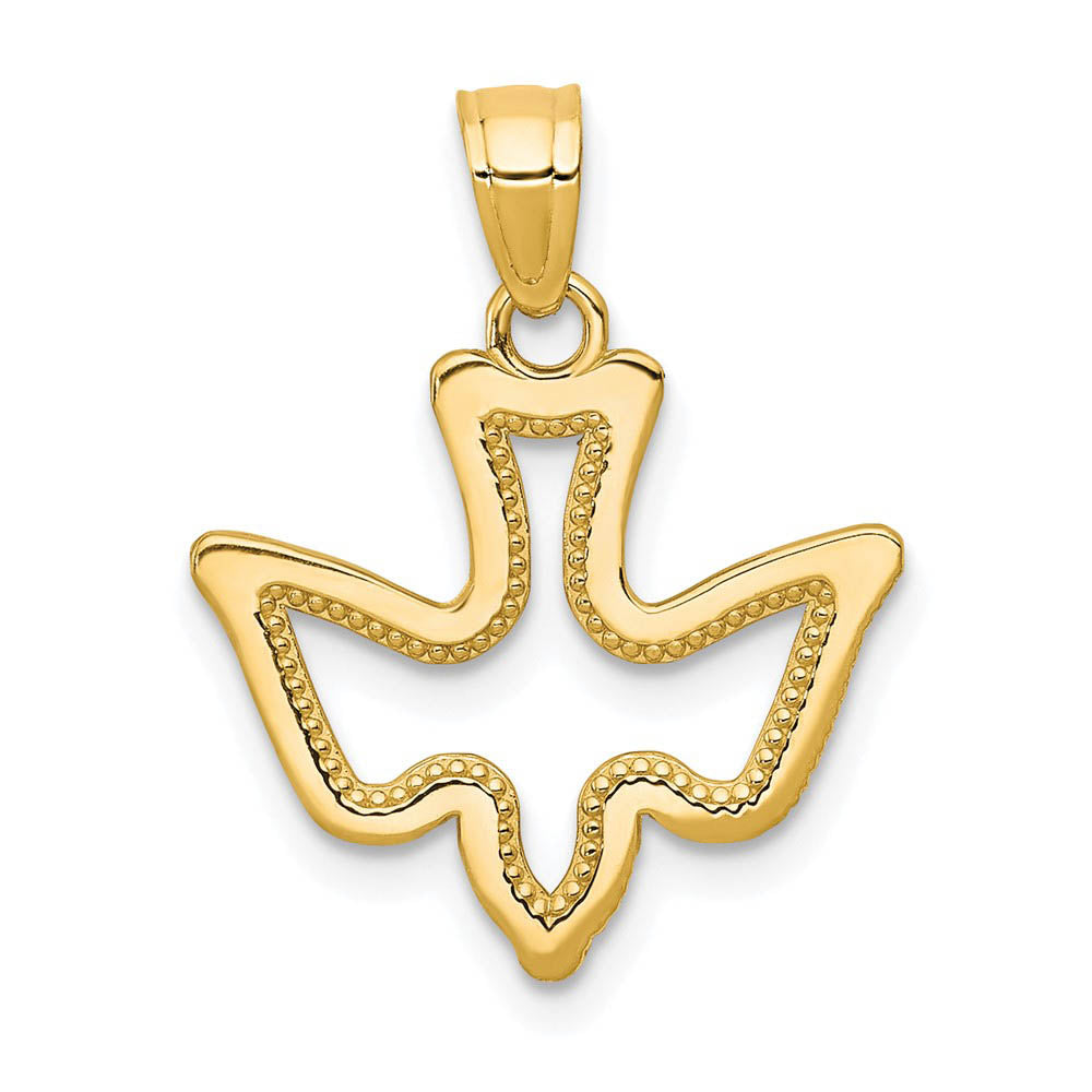 10k Yellow Gold Small Dove Silhouette Pendant, Item P11672 by The Black Bow Jewelry Co.