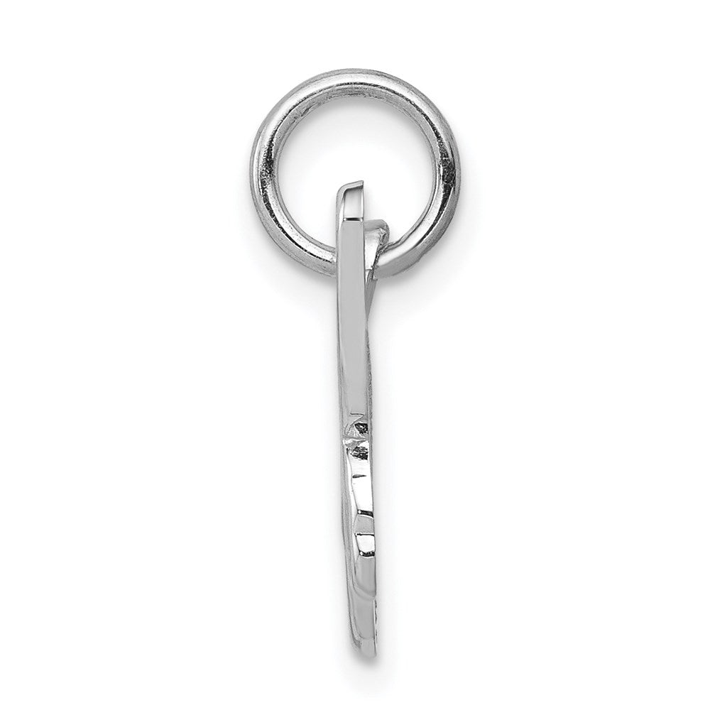 Alternate view of the 14k White Gold Textured and Polished Butterfly Pendant, 17mm by The Black Bow Jewelry Co.