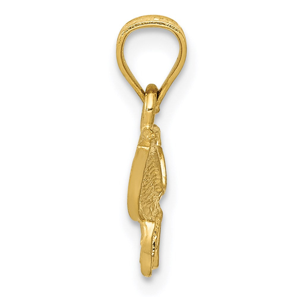 Alternate view of the 14k Yellow Gold Diamond Cut Butterfly Pendant, 11mm by The Black Bow Jewelry Co.