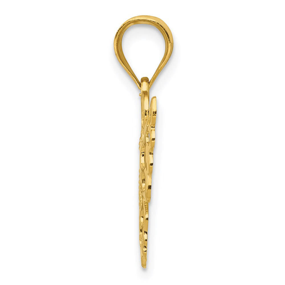 Alternate view of the 14k Yellow Gold Cutout Butterfly Pendant, 19mm by The Black Bow Jewelry Co.