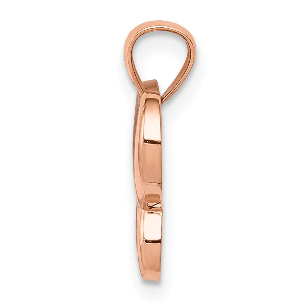 Alternate view of the 14k Rose Gold and White Rhodium Heart Winged Butterfly Pendant, 19mm by The Black Bow Jewelry Co.