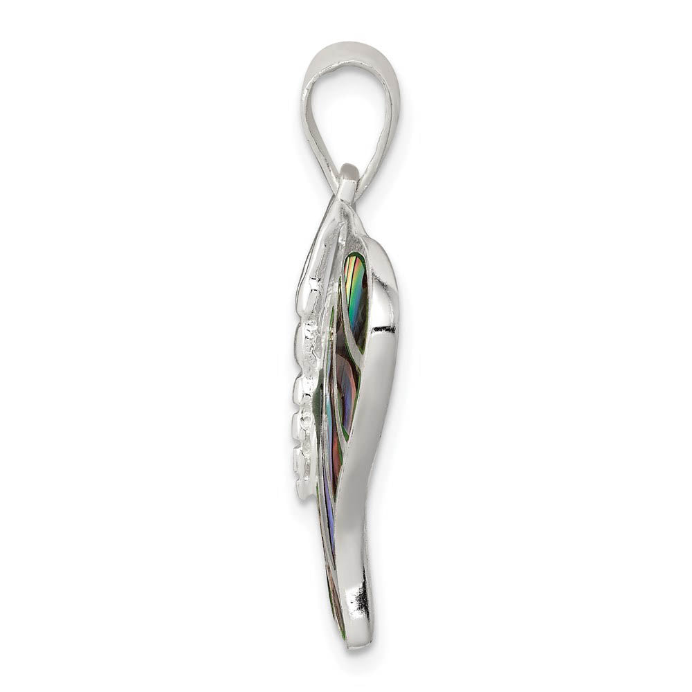 Alternate view of the Sterling Silver and Abalone Butterfly Pendant, 25mm by The Black Bow Jewelry Co.