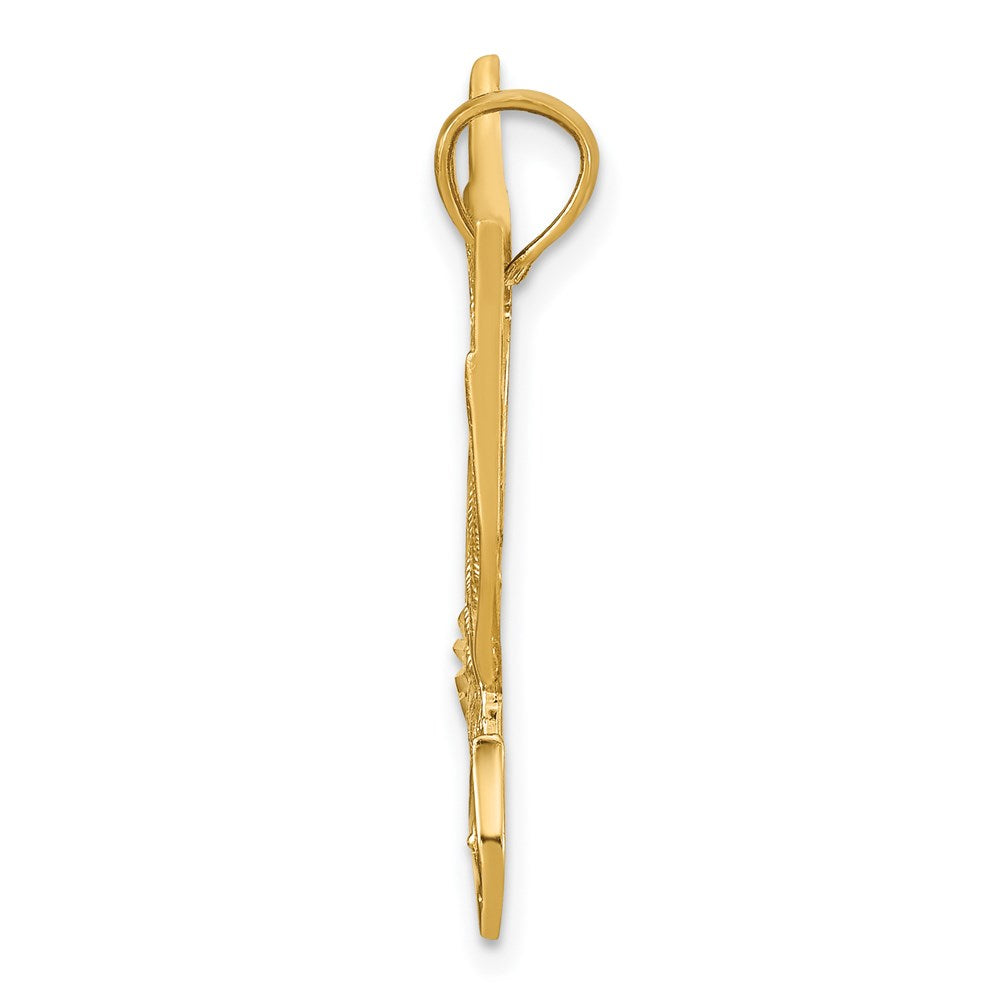 Alternate view of the 14k Yellow Gold Diamond Cut Eagle Pendant by The Black Bow Jewelry Co.