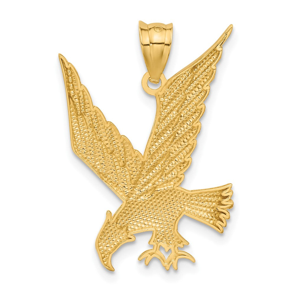 Alternate view of the 14k Yellow Gold Diamond Cut Eagle Pendant by The Black Bow Jewelry Co.