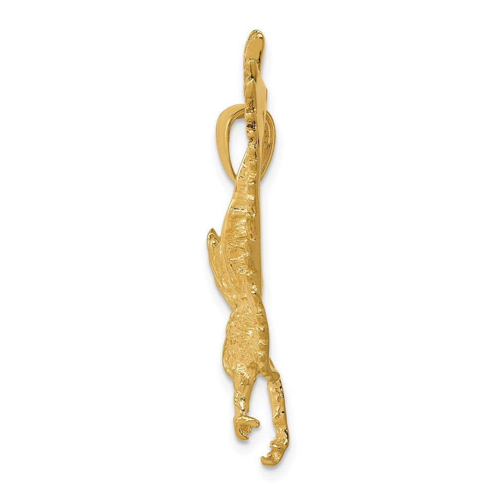 Alternate view of the 14k Yellow Gold Textured Landing Eagle Pendant by The Black Bow Jewelry Co.