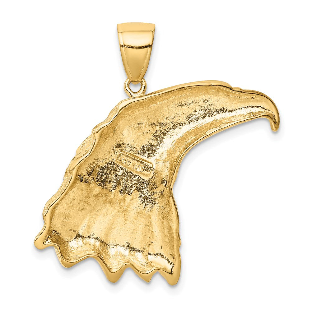 Alternate view of the 14k Yellow Gold Extra Large Polished Eagle Head Pendant by The Black Bow Jewelry Co.