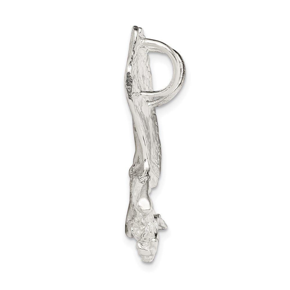 Alternate view of the Sterling Silver Diamond Cut Eagle Slide Pendant, 38mm by The Black Bow Jewelry Co.