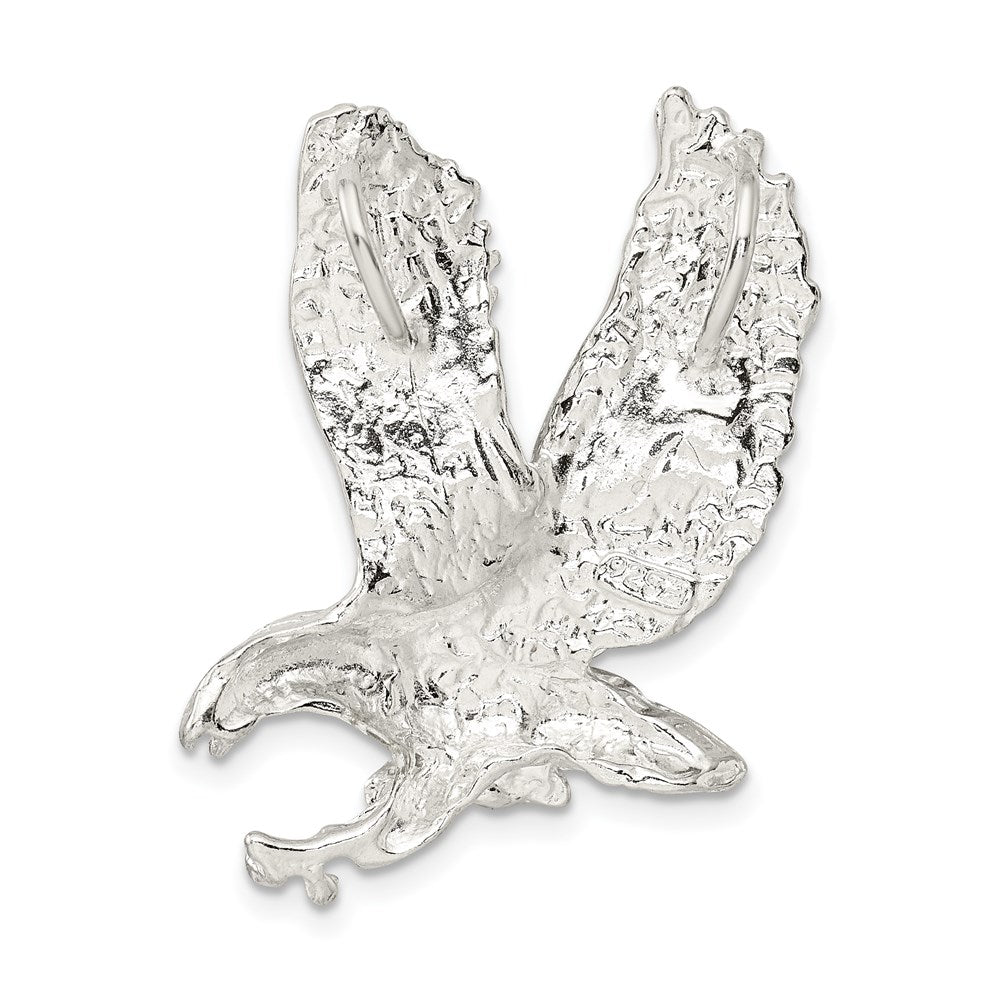 Alternate view of the Sterling Silver Diamond Cut Eagle Slide Pendant, 38mm by The Black Bow Jewelry Co.