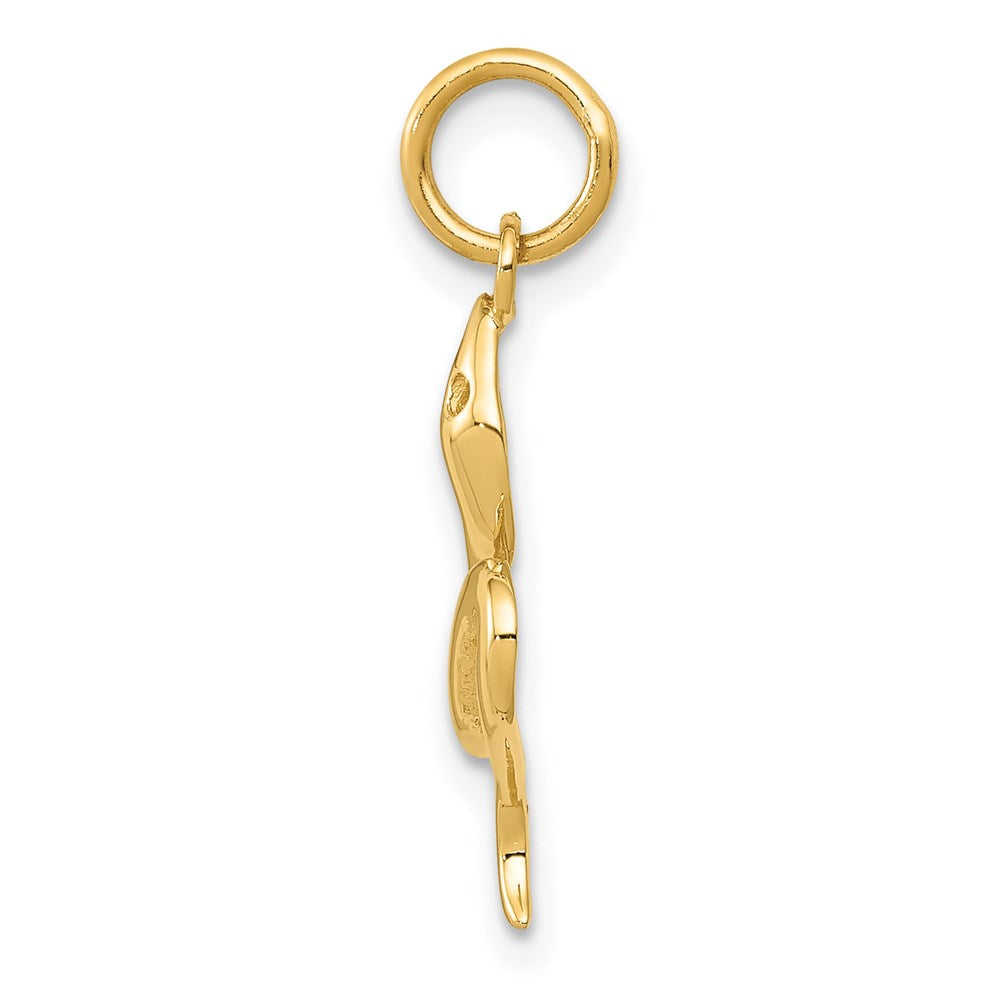 Alternate view of the 14k Yellow Gold Polished 3D Snake Charm by The Black Bow Jewelry Co.