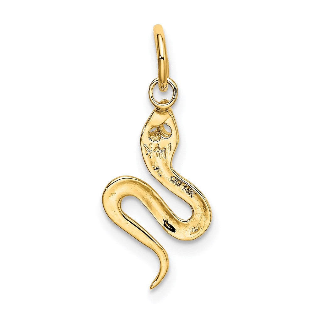 Alternate view of the 14k Yellow Gold Polished 3D Snake Charm by The Black Bow Jewelry Co.