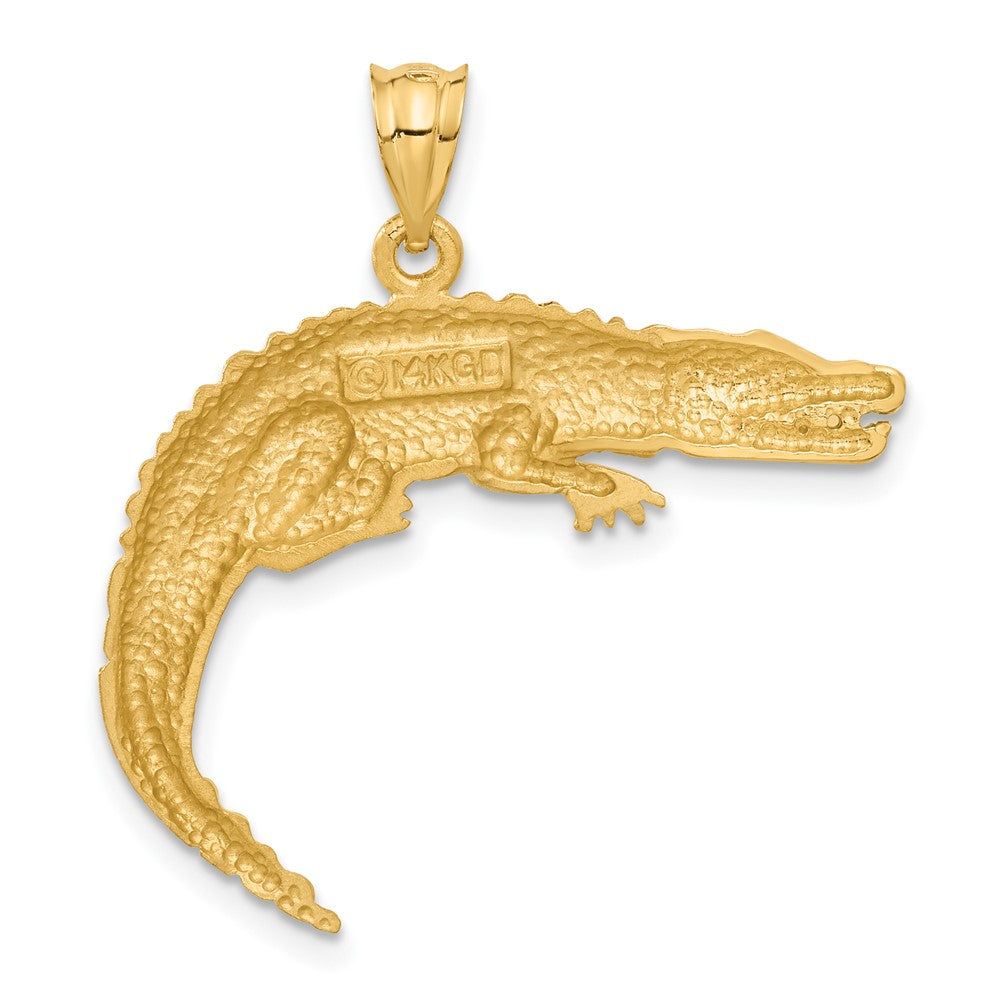 Alternate view of the 14k Yellow Gold Large 2D Alligator Pendant by The Black Bow Jewelry Co.