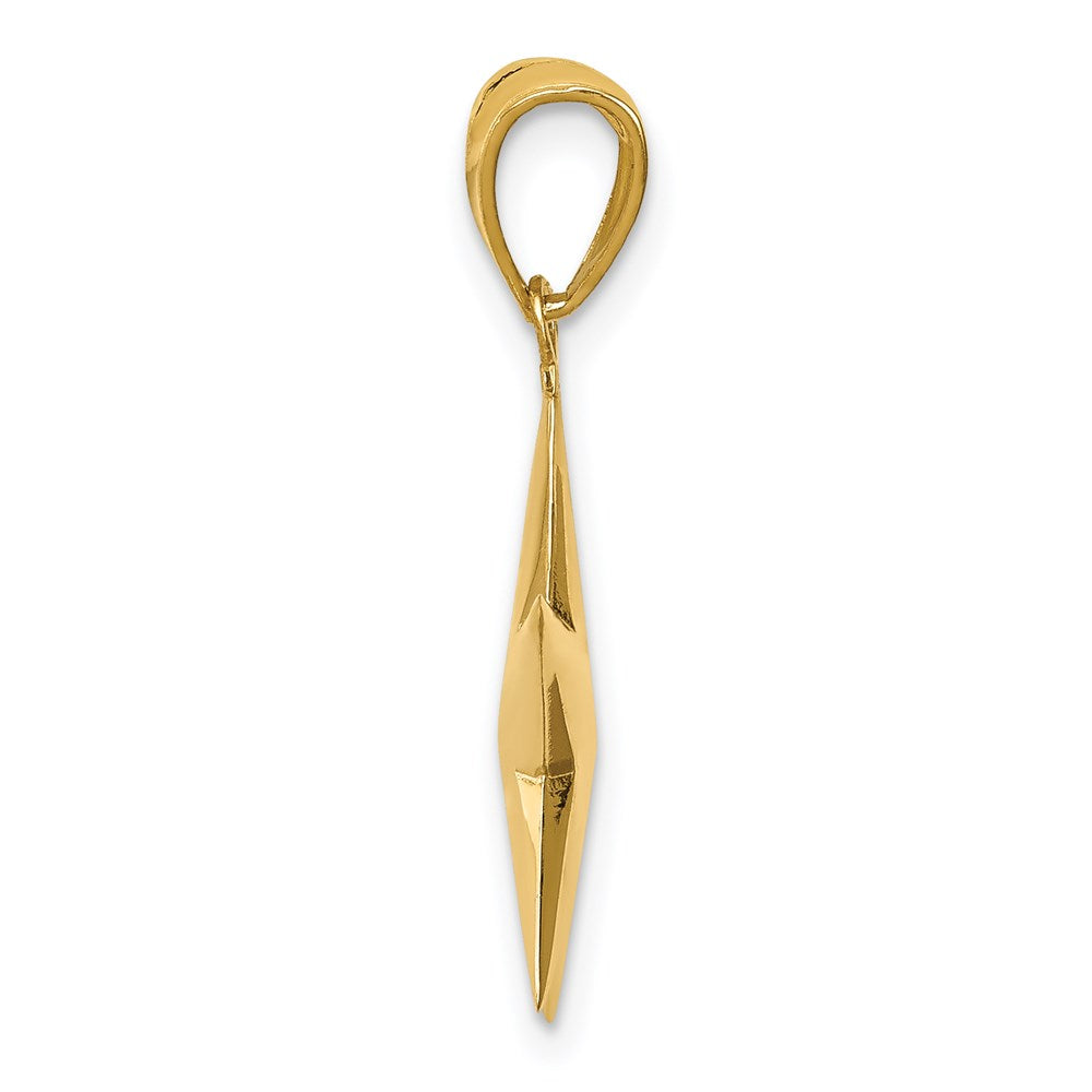 Alternate view of the 14k Yellow Gold 17mm Polished 3D Star Pendant by The Black Bow Jewelry Co.