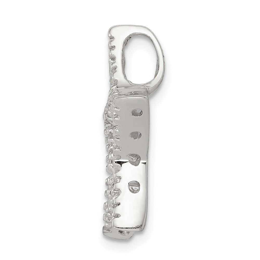 Alternate view of the Sterling Silver and Cubic Zirconia Outlined Star Slide Pendant, 22mm by The Black Bow Jewelry Co.