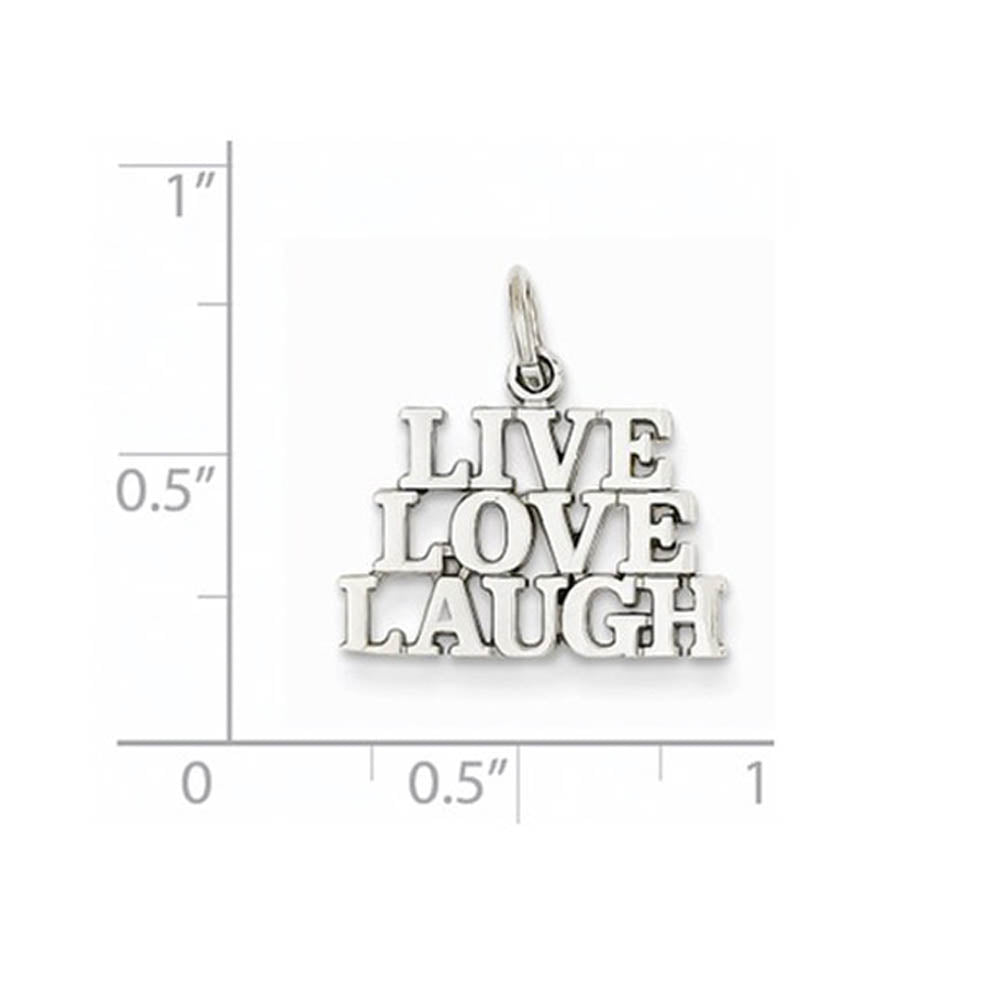 Alternate view of the 14k White Gold LIVE LOVE LAUGH Message Pendant by The Black Bow Jewelry Co.
