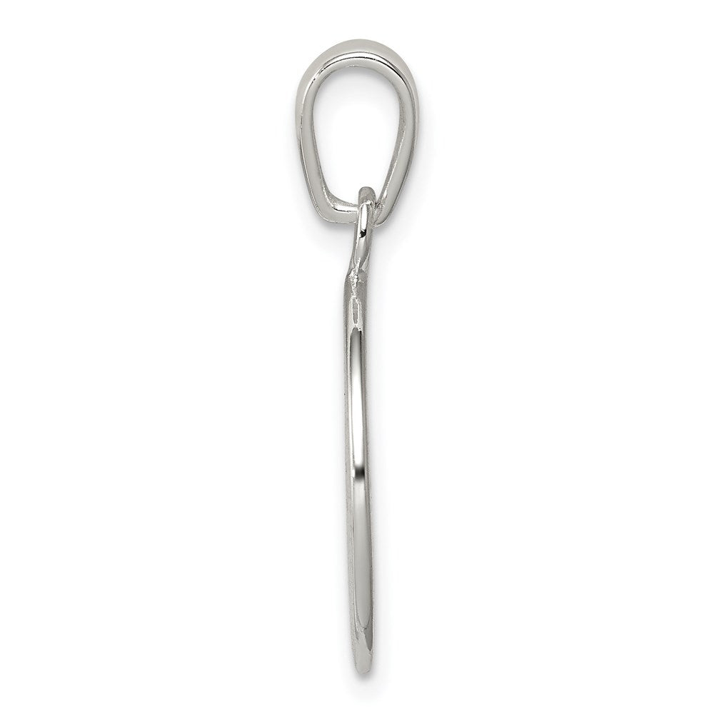 Alternate view of the Sterling Silver 16mm Polished Peace Symbol Pendant by The Black Bow Jewelry Co.