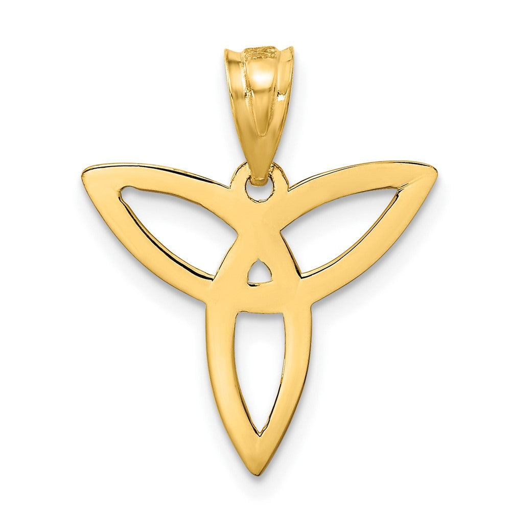 Alternate view of the 14k Yellow Gold 18mm Trinity Symbol Pendant by The Black Bow Jewelry Co.