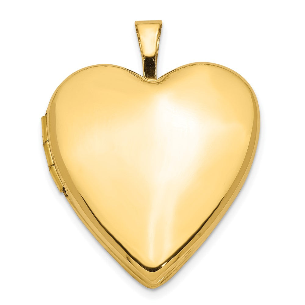 14k Yellow Gold 20mm Polished Heart Locket, Item P12066 by The Black Bow Jewelry Co.