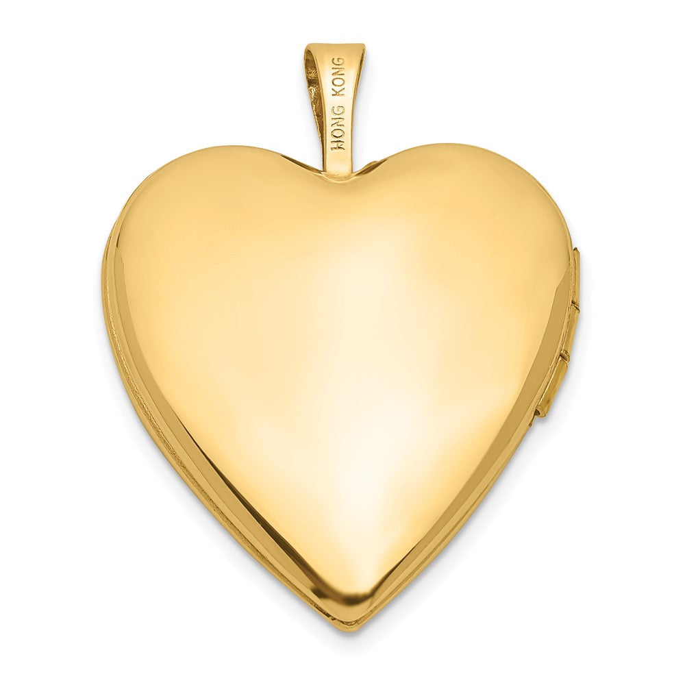 Alternate view of the 14k Yellow Gold 20mm Polished Heart Locket by The Black Bow Jewelry Co.