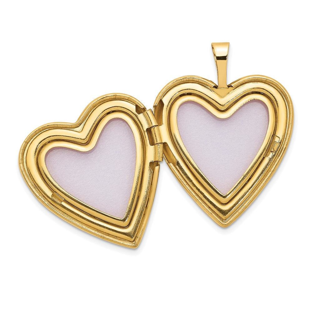 Alternate view of the 14k Yellow Gold 20mm Polished Heart Locket by The Black Bow Jewelry Co.