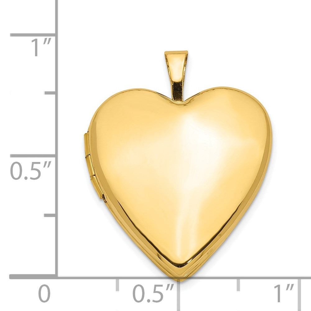 Alternate view of the 14k Yellow Gold 20mm Polished Heart Locket by The Black Bow Jewelry Co.