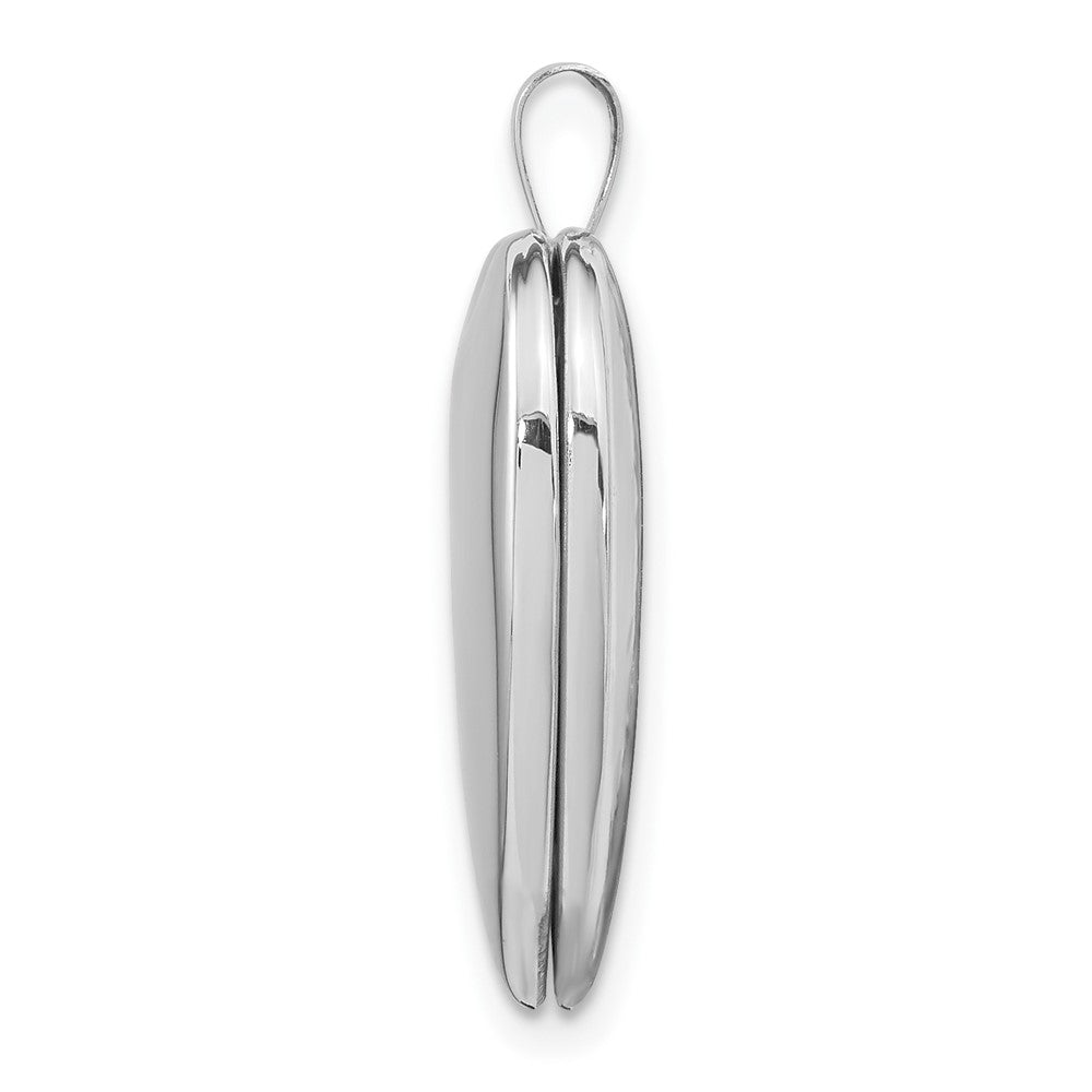 Alternate view of the 14k White Gold Polished Heart Locket, 20mm by The Black Bow Jewelry Co.