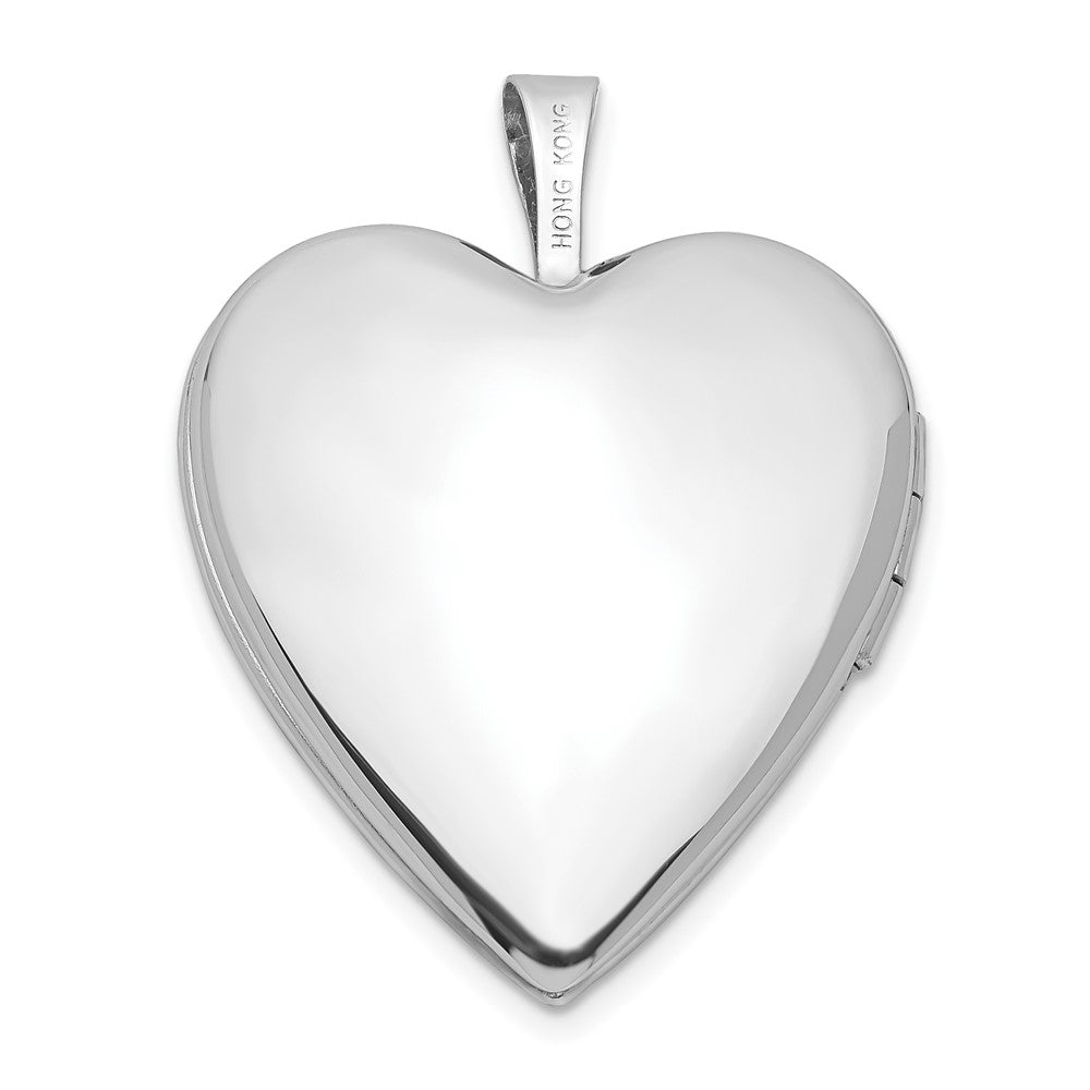 Alternate view of the 14k White Gold Polished Heart Locket, 20mm by The Black Bow Jewelry Co.
