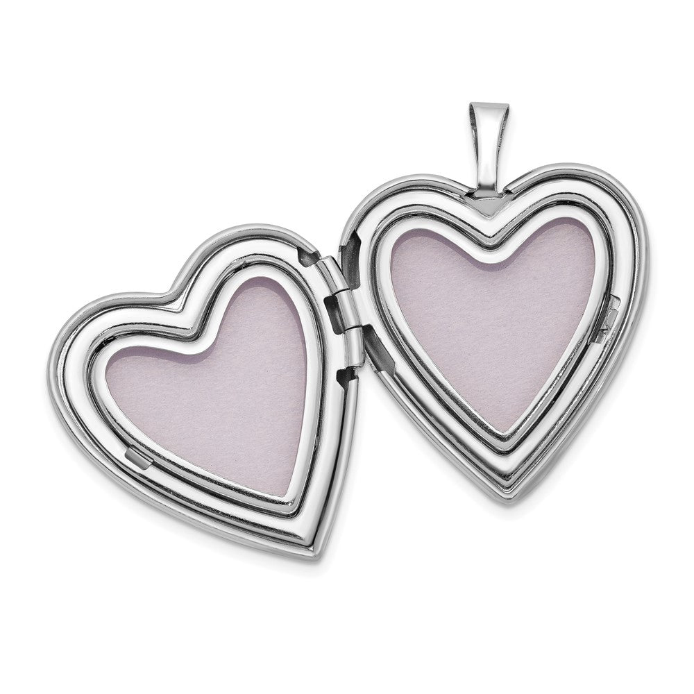 Alternate view of the 14k White Gold Polished Heart Locket, 20mm by The Black Bow Jewelry Co.