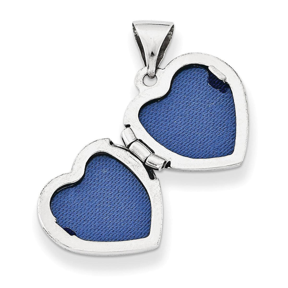 Alternate view of the 12mm Diamond Accent Heart Shaped Locket in Sterling Silver by The Black Bow Jewelry Co.