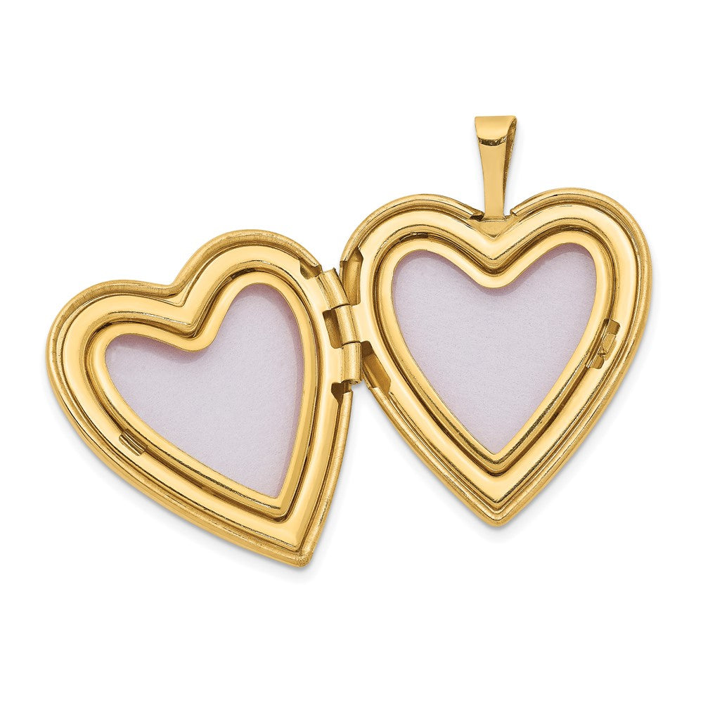 Alternate view of the 14k Yellow Gold 20mm Heart Locket with Flower Vine Border by The Black Bow Jewelry Co.